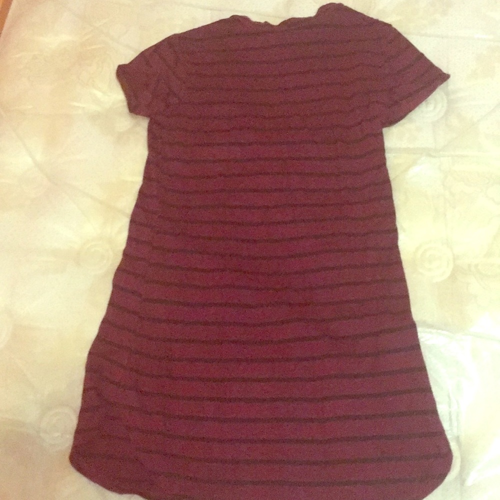 Burgundy Stripped Dress